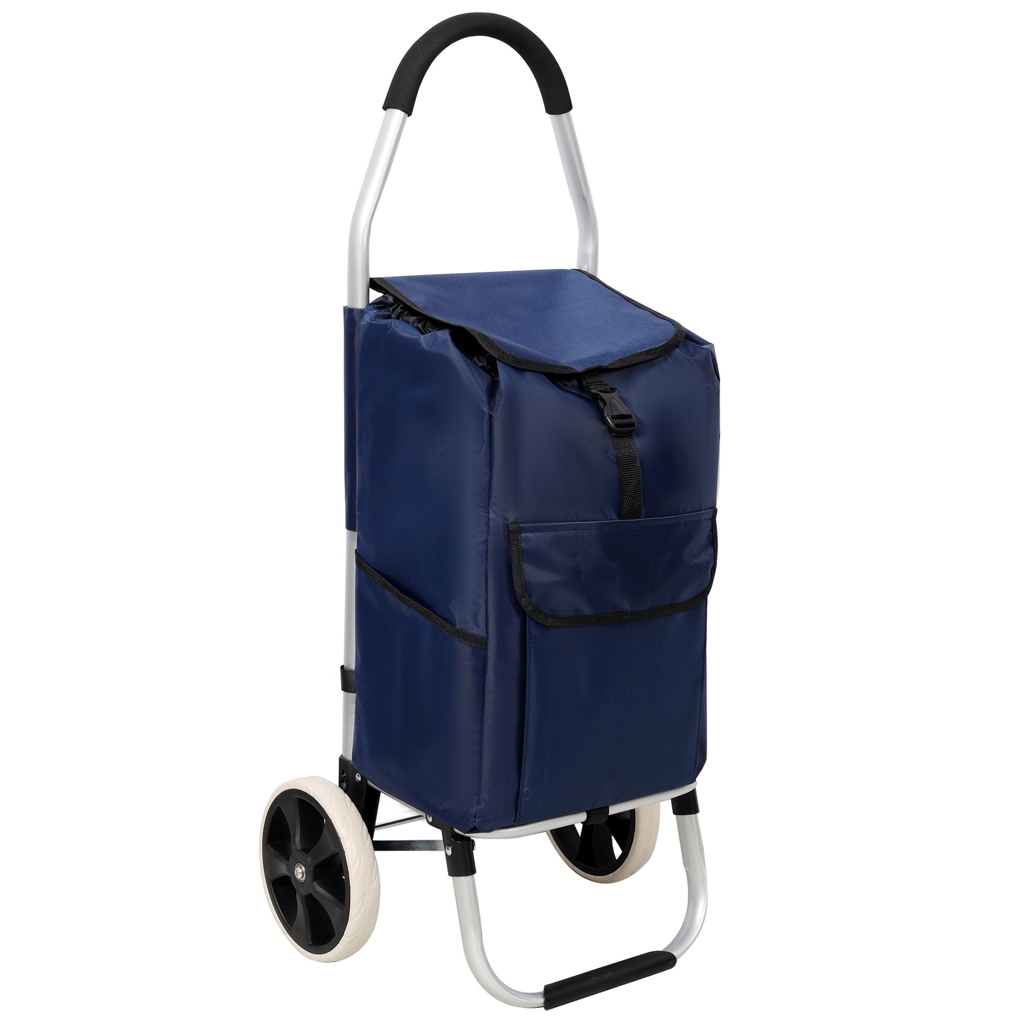 Foldable Shopping Trolley With Wheels And Waterproof Bag - Blue by HouseOfZazla
