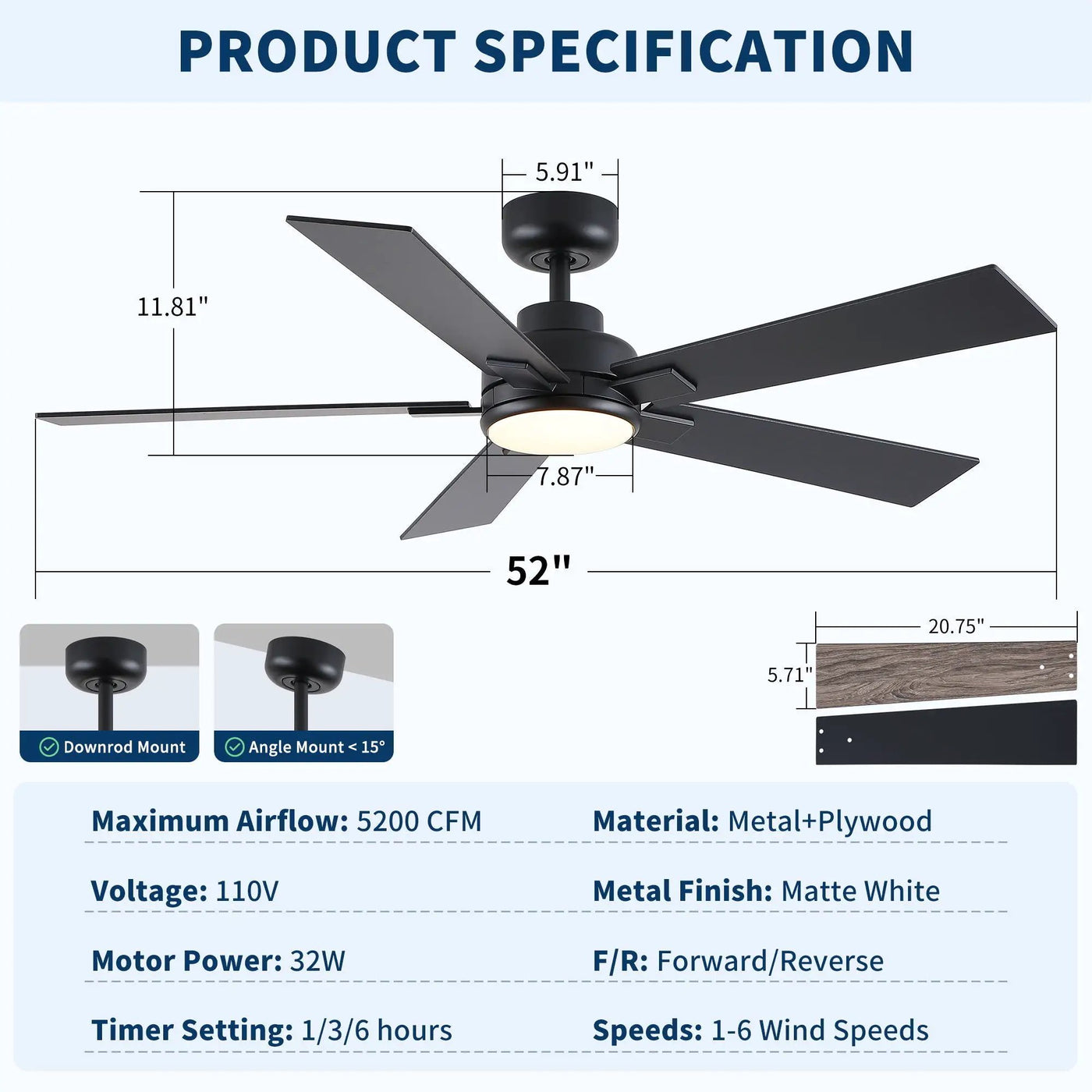 Reversible Motor Integrated LED Dimmable Ceiling Fan With Light by HouseOfZazla