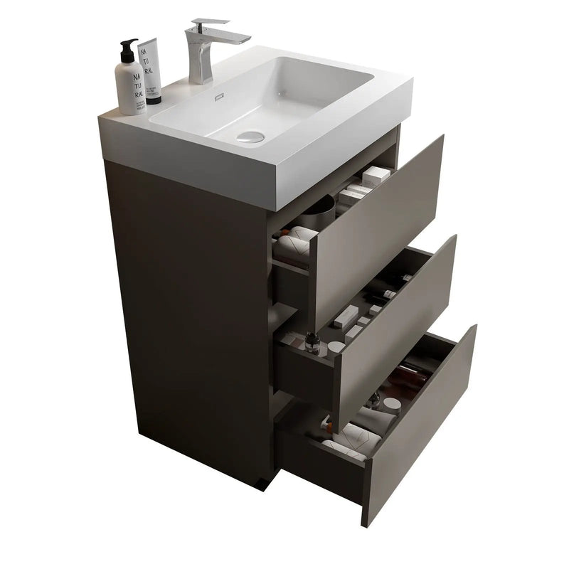 Alice - Bathroom Vanity With Sink, Large Storage Freestanding Bathroom Vanity For Modern Bathroom, One-Piece Sink Basin Without Drain And Faucet by HouseOfZazla