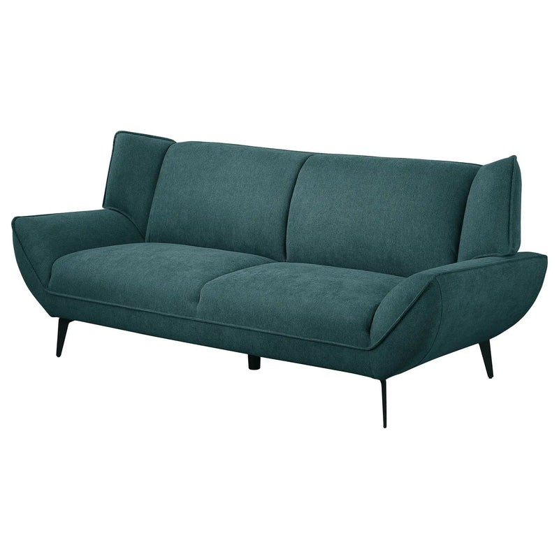 Logan - Flared Arm Sofa Sofa - Teal Blue by HouseOfZazla