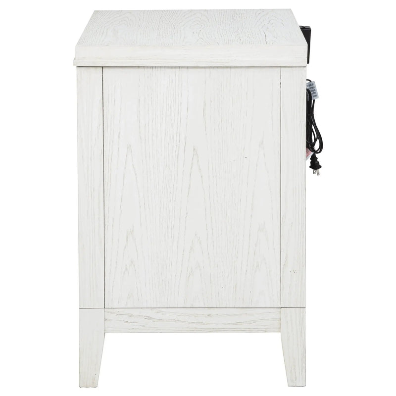 Marielle 2-drawer Nightstand Bedside Table Distressed White by Unique Piece Furniture