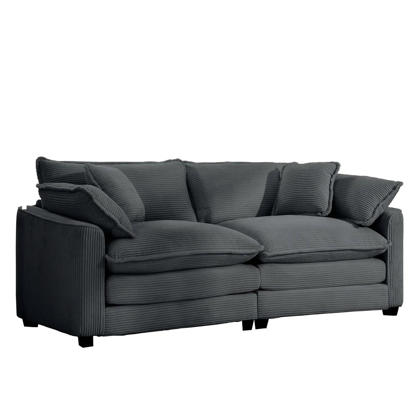 Modern 2 Seater With 4 Pillows, Upholstered Deep Seating Loveseat by Unique Piece Furniture