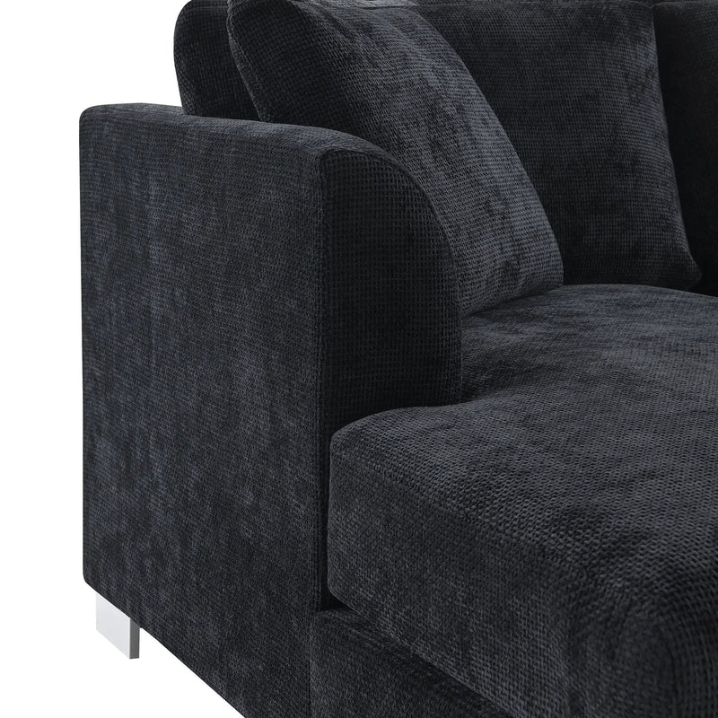 Modern Cloud Sectional Sofa L Shaped Luxury Couch Set With 2 Free Pillows 4 Seat With Oversized Chaise by HouseOfZazla