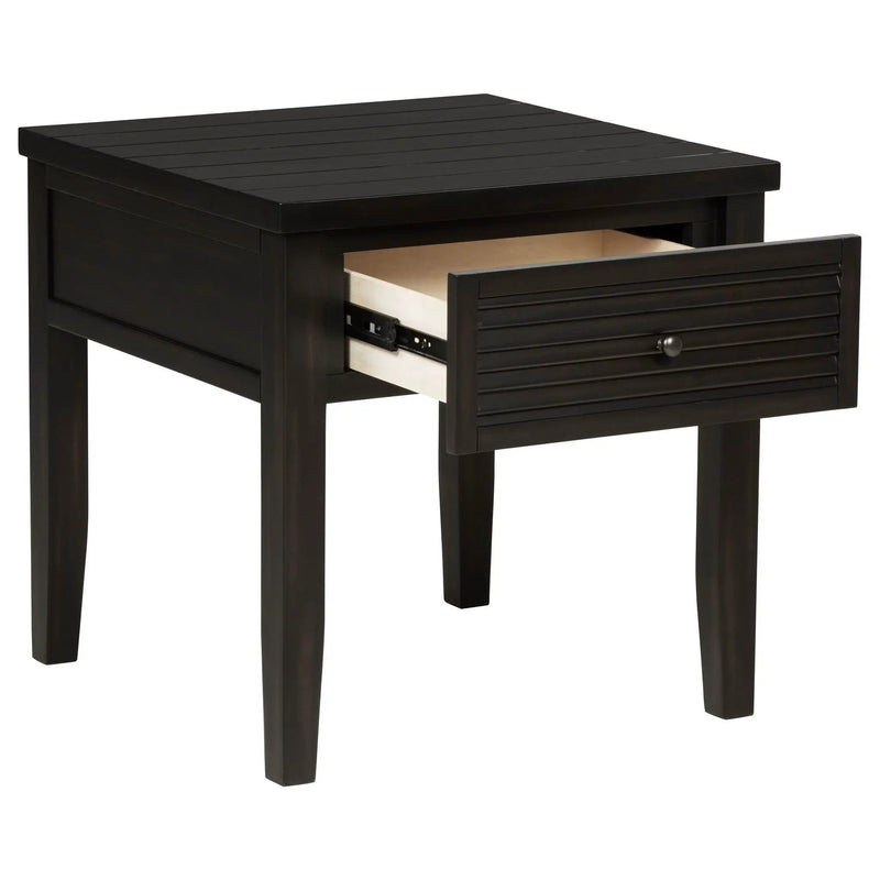 Concord 1-drawer Square End Table Distressed Java by Unique Piece Furniture