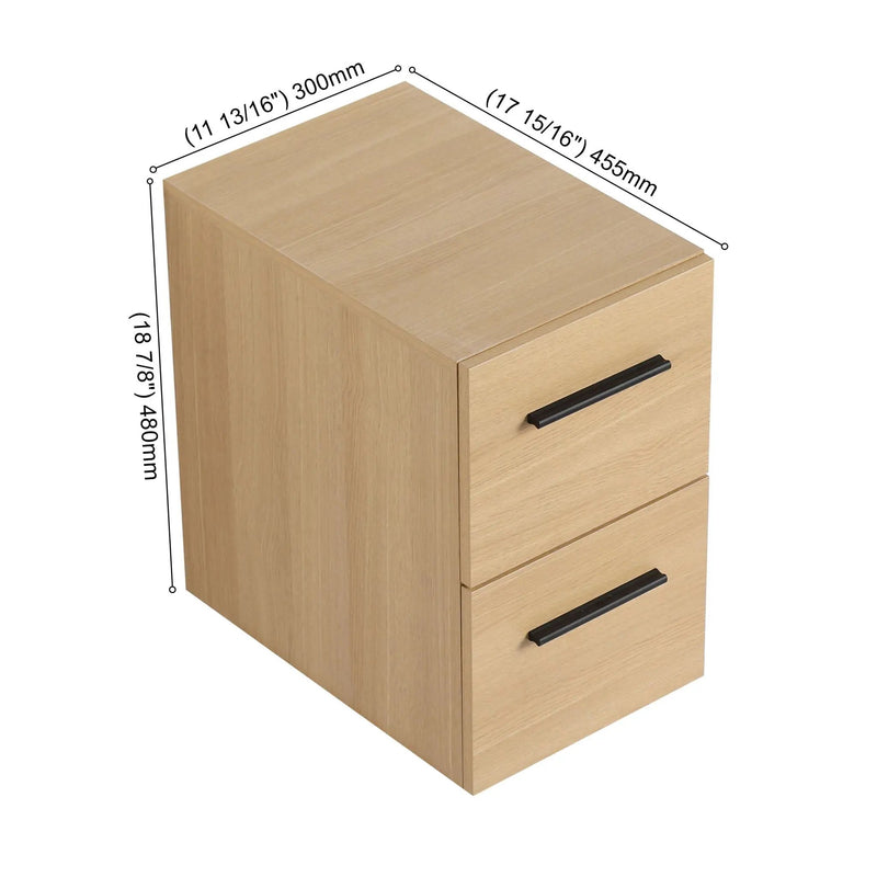 Floating Bathroom Vanity Drawer Base, Wall Mounted Storage With 2 Drawers - Light Oak by Unique Piece Furniture
