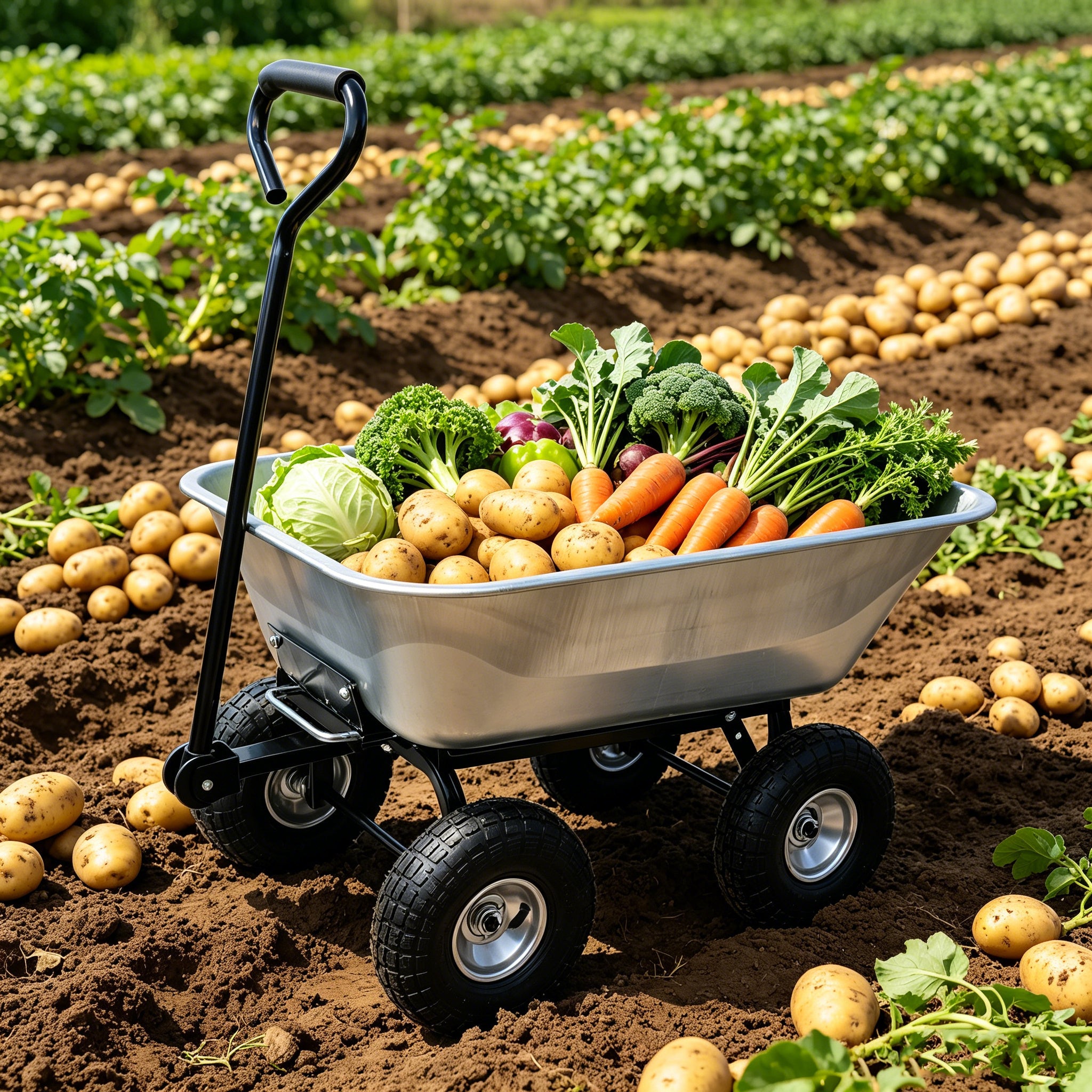 Folding Poly Garden Dump Truck with Steel Frame and Pneumatic Tires by HouseOfZazla