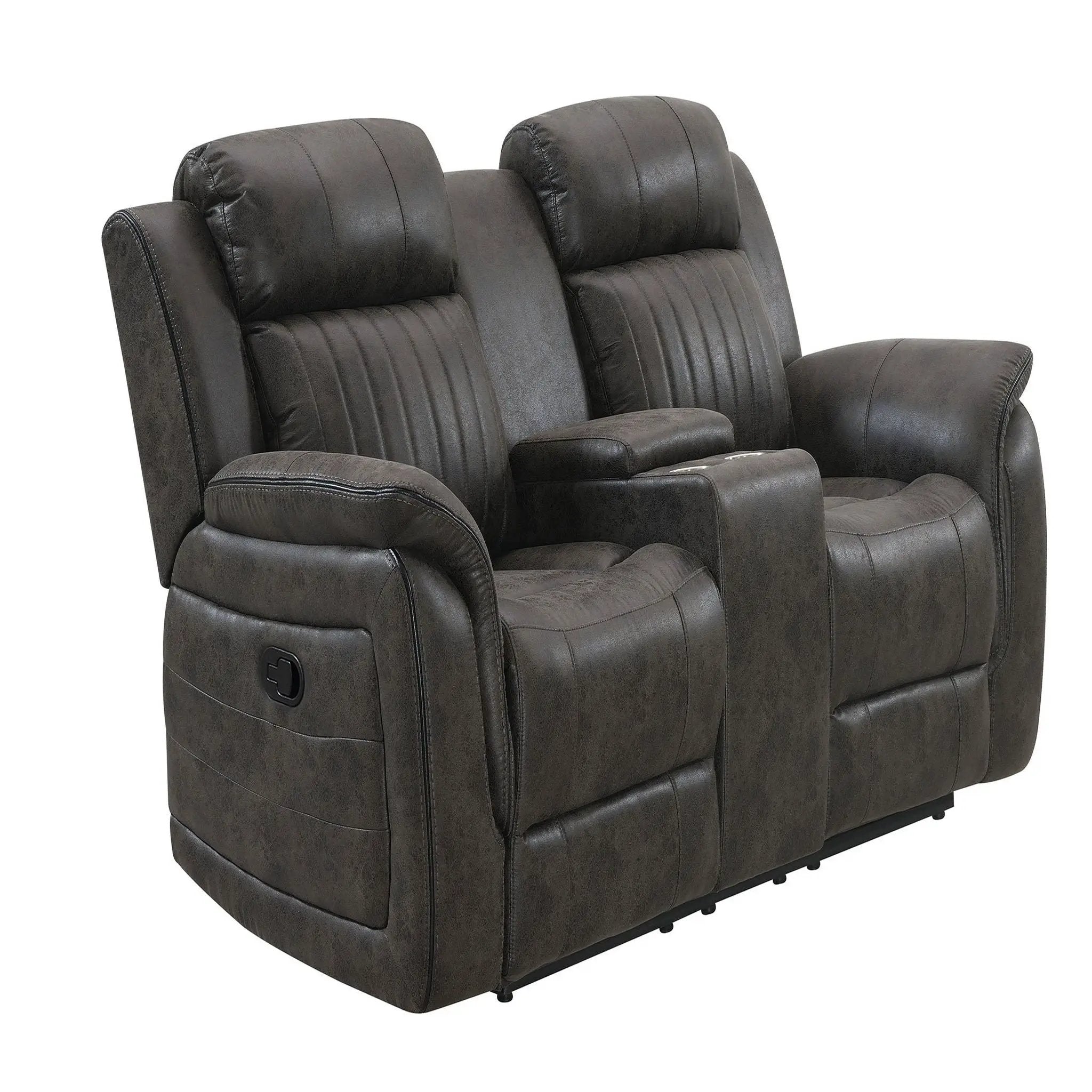 Steban - Console Reclining Loveseat - Gray by HouseOfZazla