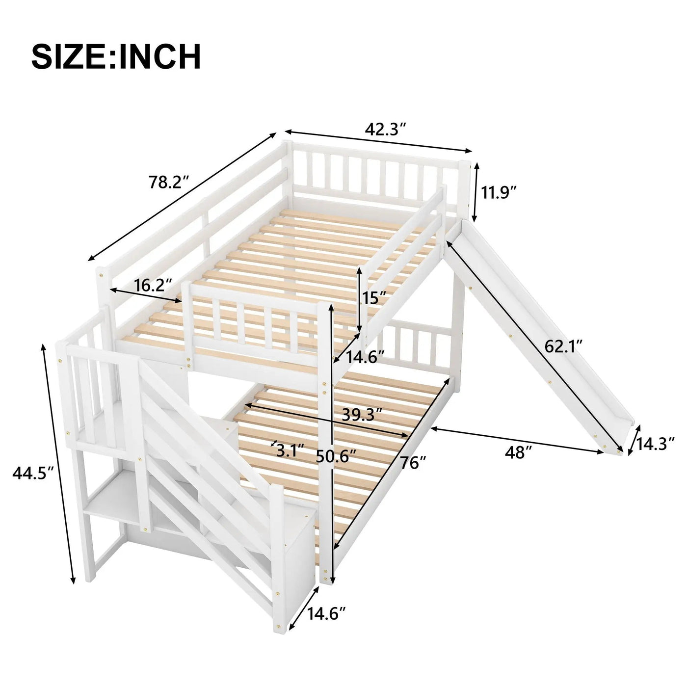 Bunk Bed With Convertible Slide And Stairway by HouseOfZazla