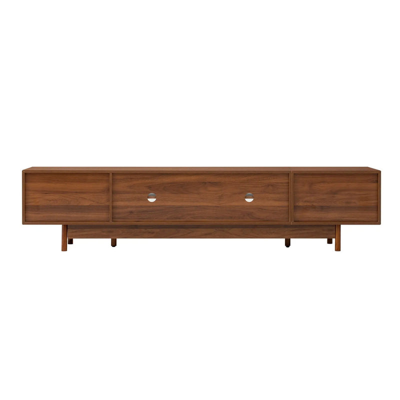 Modern TV Stand With Fluted Glass Doors & 2 Drawers by HouseOfZazla