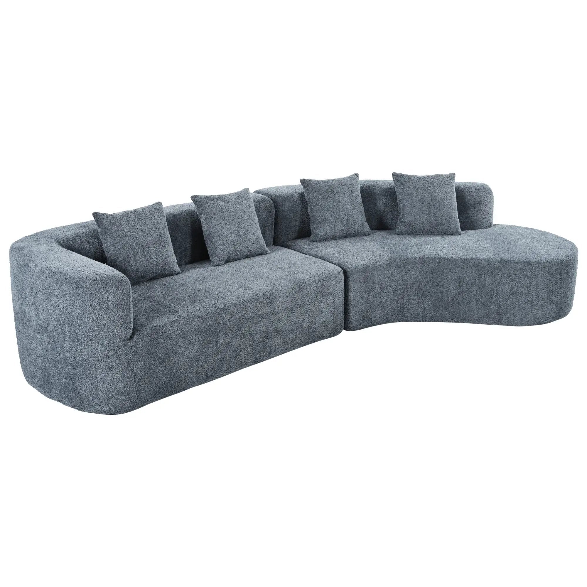 U_Style 132" Modern Sectional Sofa with Curved Design by HouseOfZazla