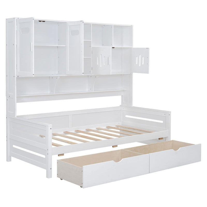 Daybed With All-In-One Cabinet And Shelf by HouseOfZazla