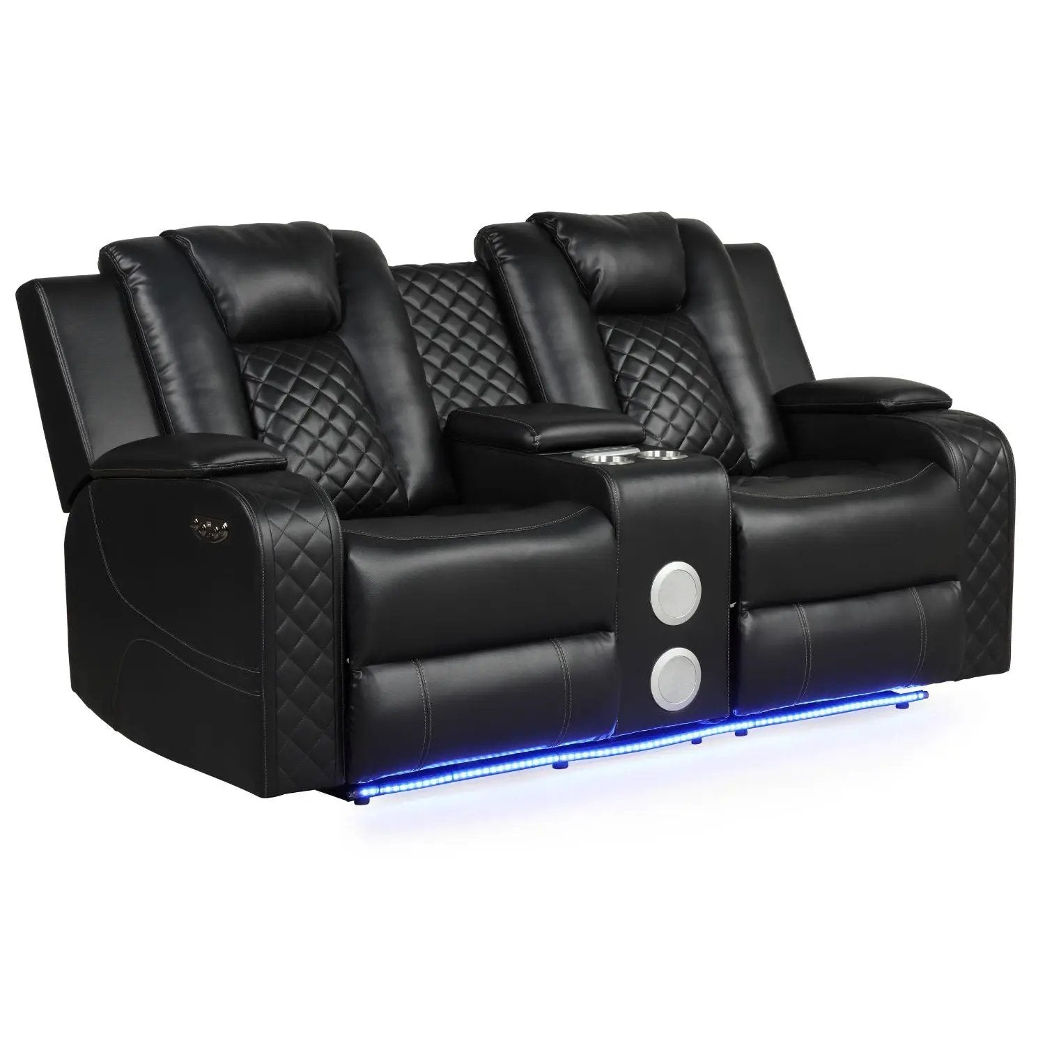 Benz - Power Recliner Set With LED Lighting And USB Charging by HouseOfZazla
