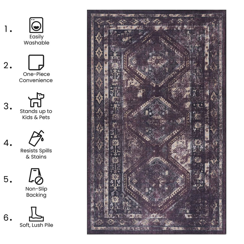 Maval - Trendy Area Rug, Washable by HouseOfZazla