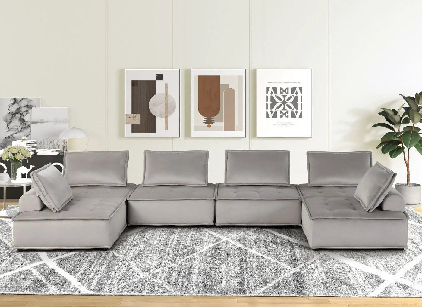 Anna - Stylish Sectional Sofa Ottoman by HouseOfZazla