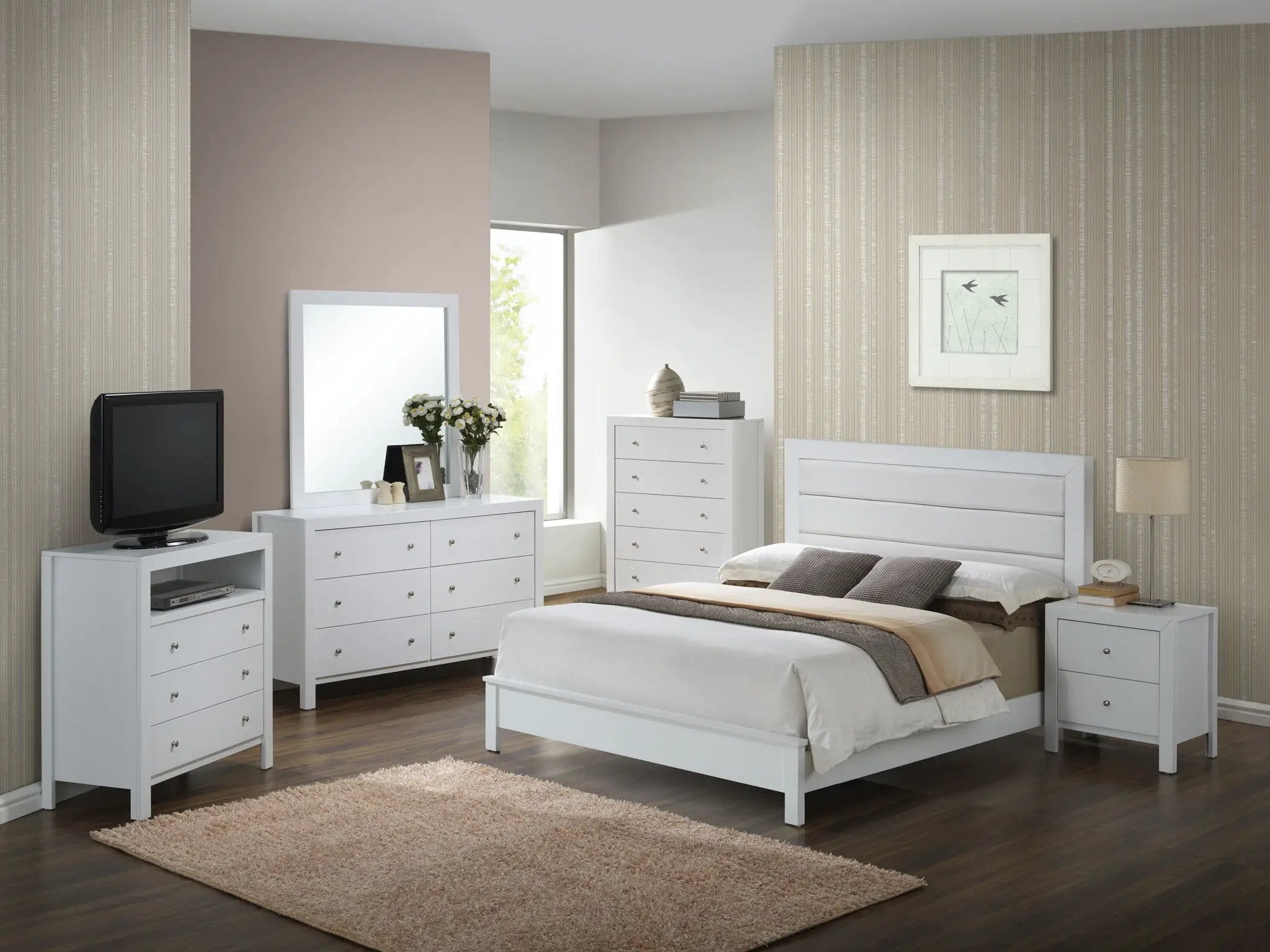 Transitional Modern Design Bed by Unique Piece Furniture