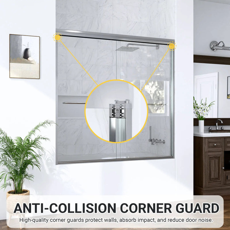 Semi-Frameless Double Sliding Shower Door by HouseOfZazla