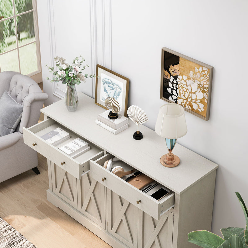 Vintage Sideboard With 2 Drawers And Four Doors For Living Room by HouseOfZazla