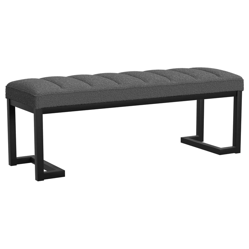 Mesa Boucle Upholstered Tufted Accent Bench Charcoal by Unique Piece Furniture