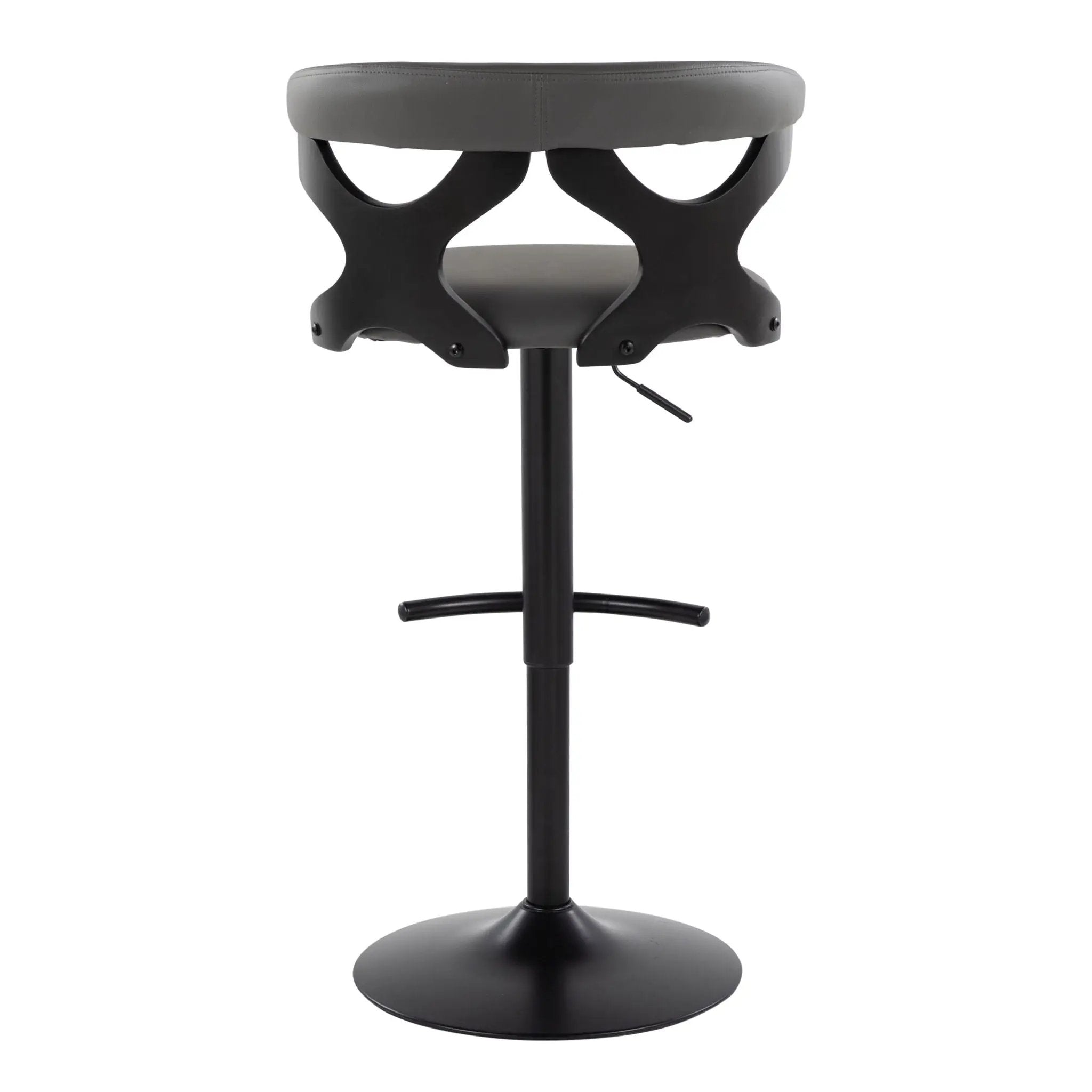 Gardenia - Contemporary Adjustable Barstool With Swivel With Rounded T Footrest (Set of 2) by HouseOfZazla