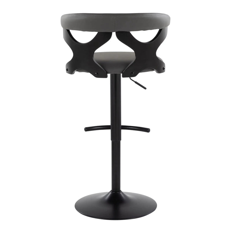 Gardenia - Contemporary Adjustable Barstool With Swivel With Rounded T Footrest (Set of 2) by HouseOfZazla