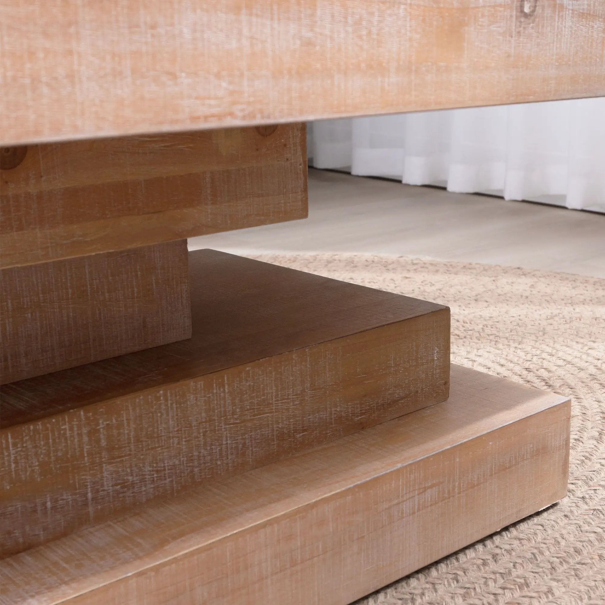 Modern Rustic Coffee Table, Rectangular Center Table For Living Room - Natural Wood Wash / Rustic by Unique Piece Furniture