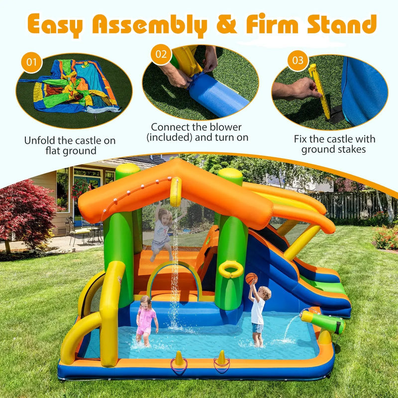 8-in-1 Inflatable Bounce House Water Park without Blower by DirectDeals