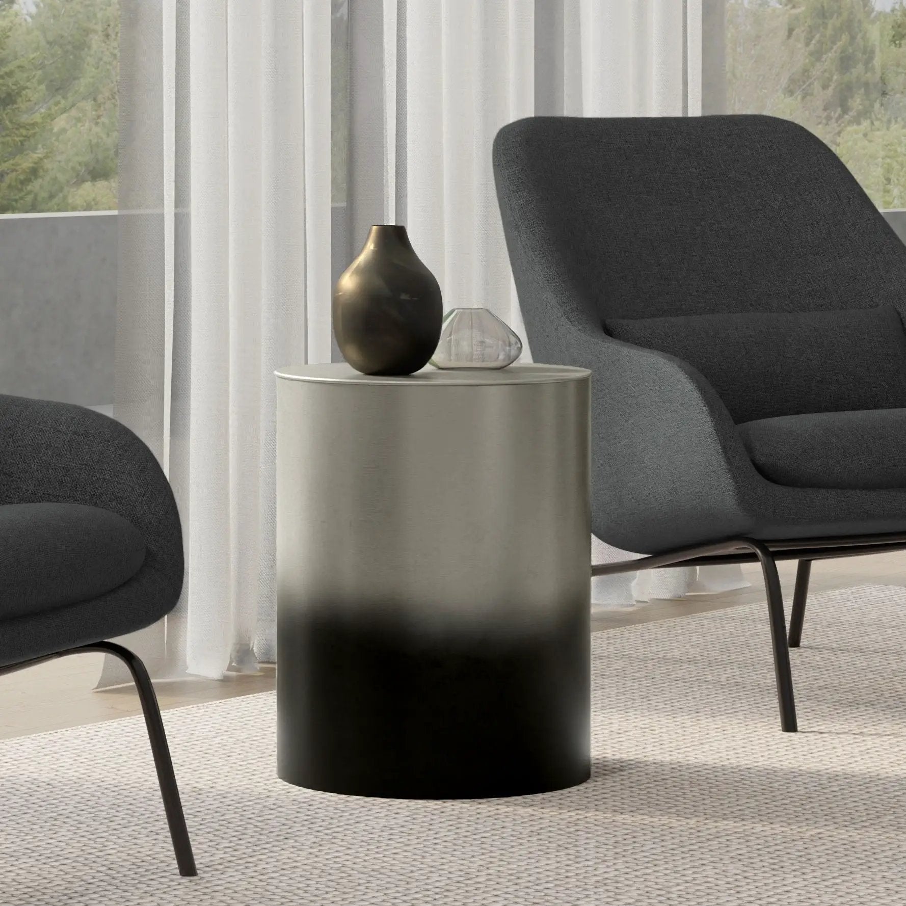 Curtis - Ombre Metal Cylinder Accent Table by Unique Piece Furniture