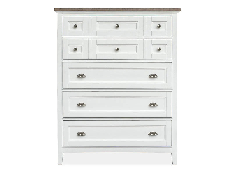 Heron Cove - Two Tone Drawer Chest - Chalk White And Dovetail Gray by Unique Piece Furniture