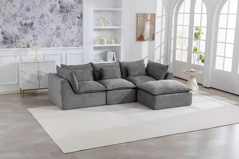 102.3" Width Cloud Couch Oversized Modular Sectional Sofa by HouseOfZazla