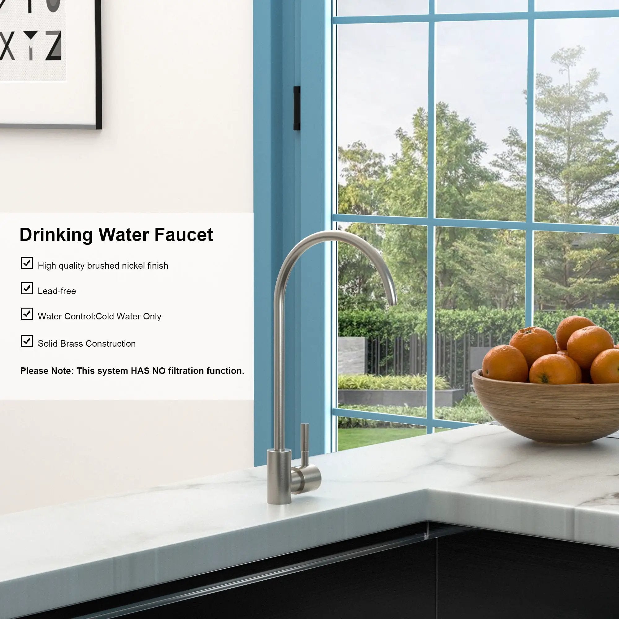 Modern Design, Lead Free Drinking Water Faucet - Brushed Nickel by HouseOfZazla