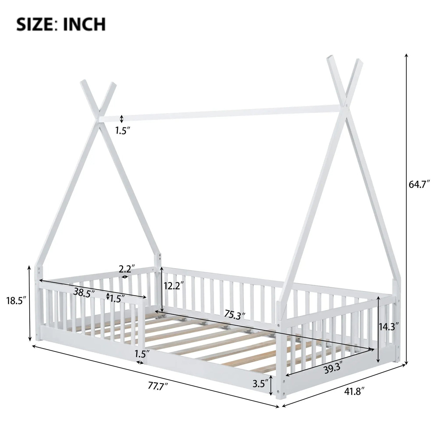 House Shaped Design Bed With Fence by Unique Piece Furniture