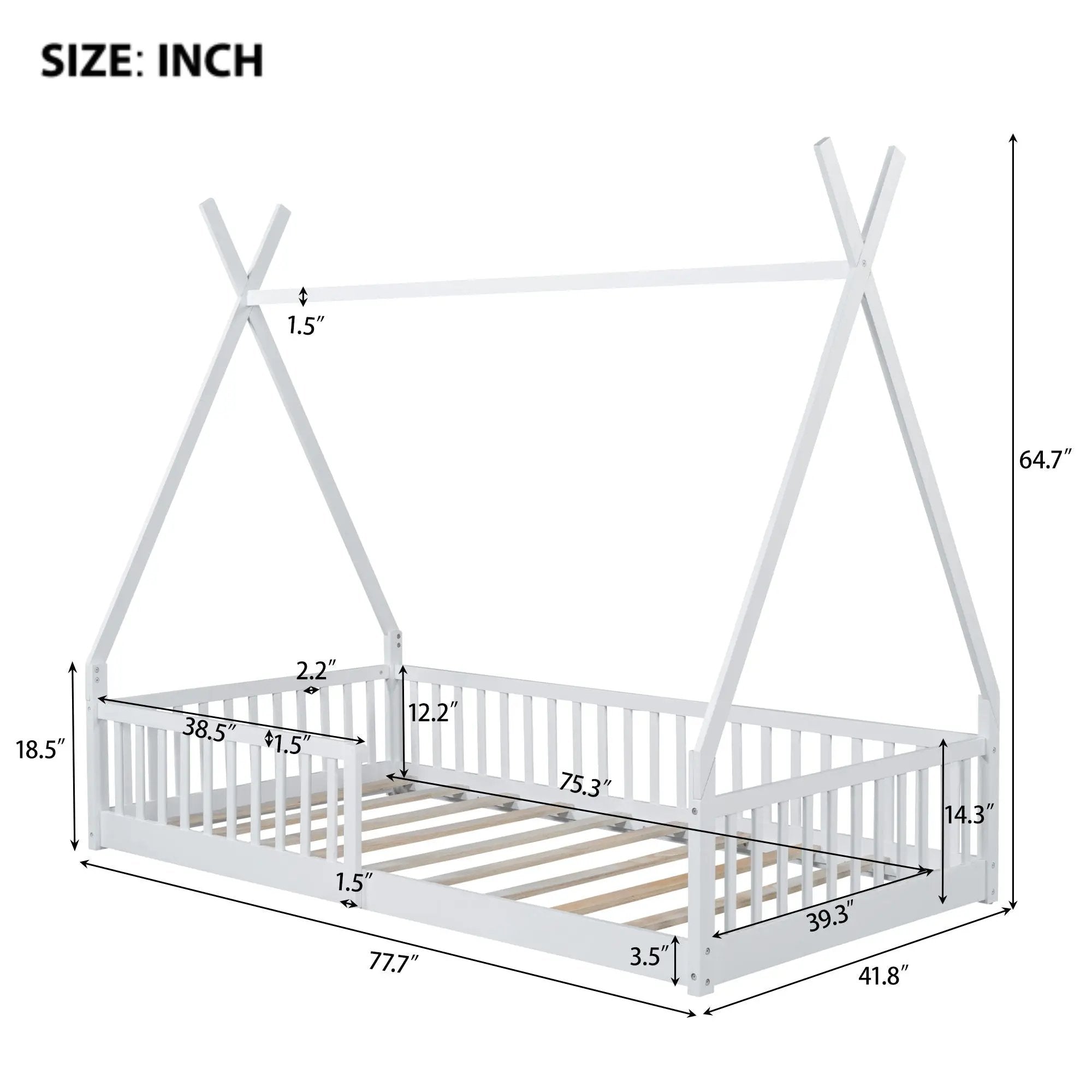 House Shaped Design Bed With Fence by Unique Piece Furniture