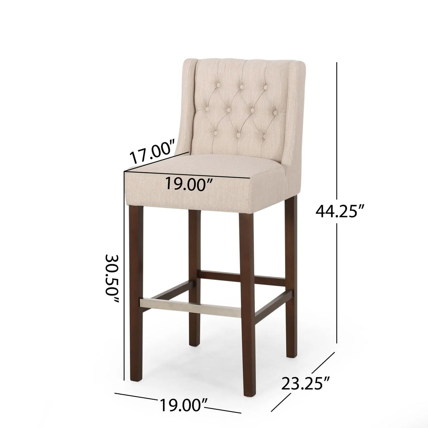 Solstara Upholstered Dining Barstool with Button Tufted and Wing Back by HouseOfZazla