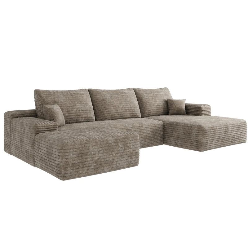 107" Cloud Sectional Sofa with Ottoman by HouseOfZazla
