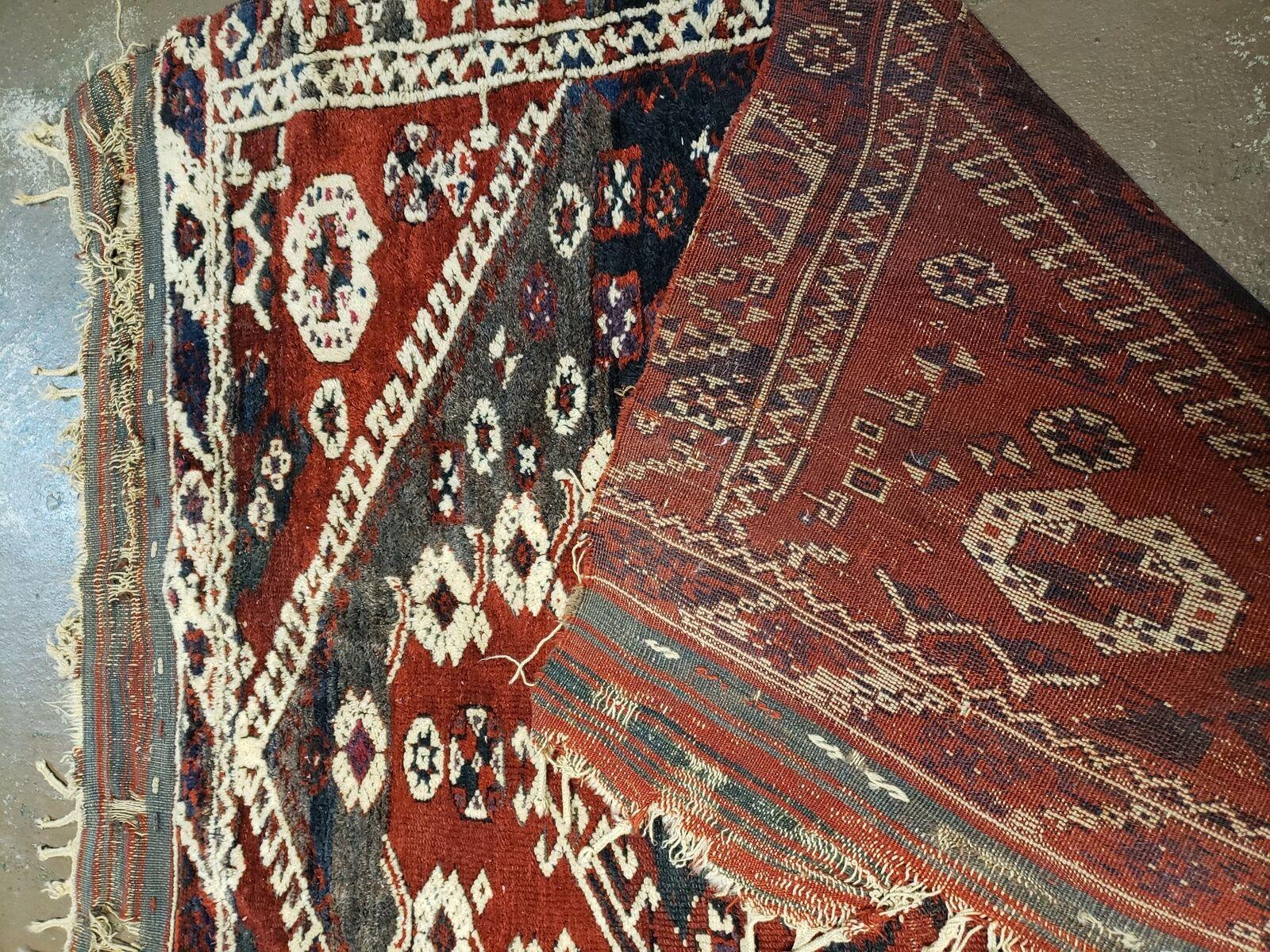 4' X 4' 4" Antique Handmade Turkish Oriental Bergema Wool Veg Dyes Tribal Collectible Rug by Jewel Rugs