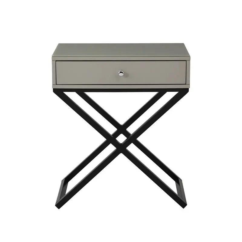 Koda - End Side Table Nightstand, Drawer And Cross Base by Unique Piece Furniture