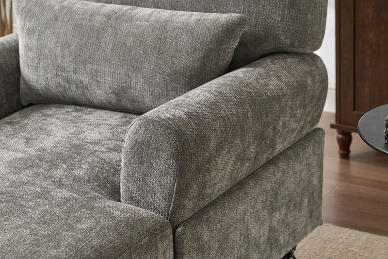 Modern Grey Upholstered Chaise Lounge Sofa Recliner by HouseOfZazla
