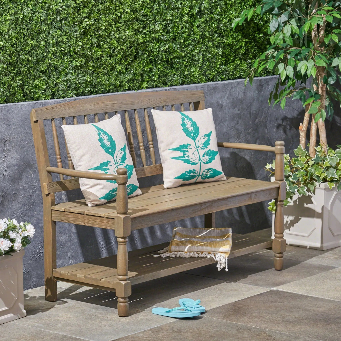 Imperial Bench With Built-In Shelf by HouseOfZazla