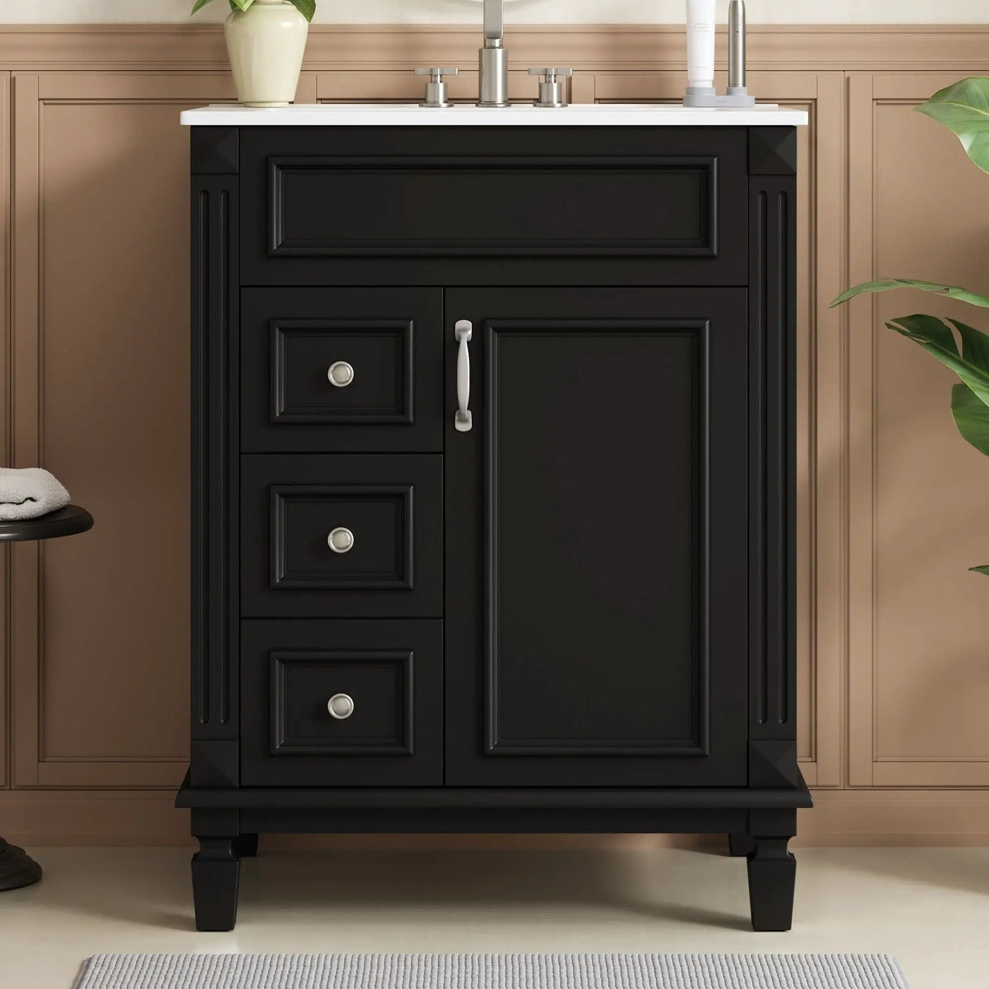 Bathroom Vanity With Sink, Compact Cabinet & 2 Drawers by HouseOfZazla