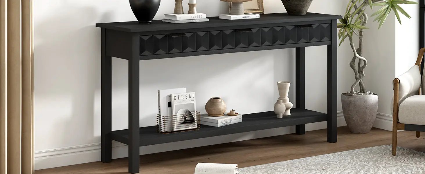 U_Style 58.3'' Fir Veneer Entryway Table by HouseOfZazla