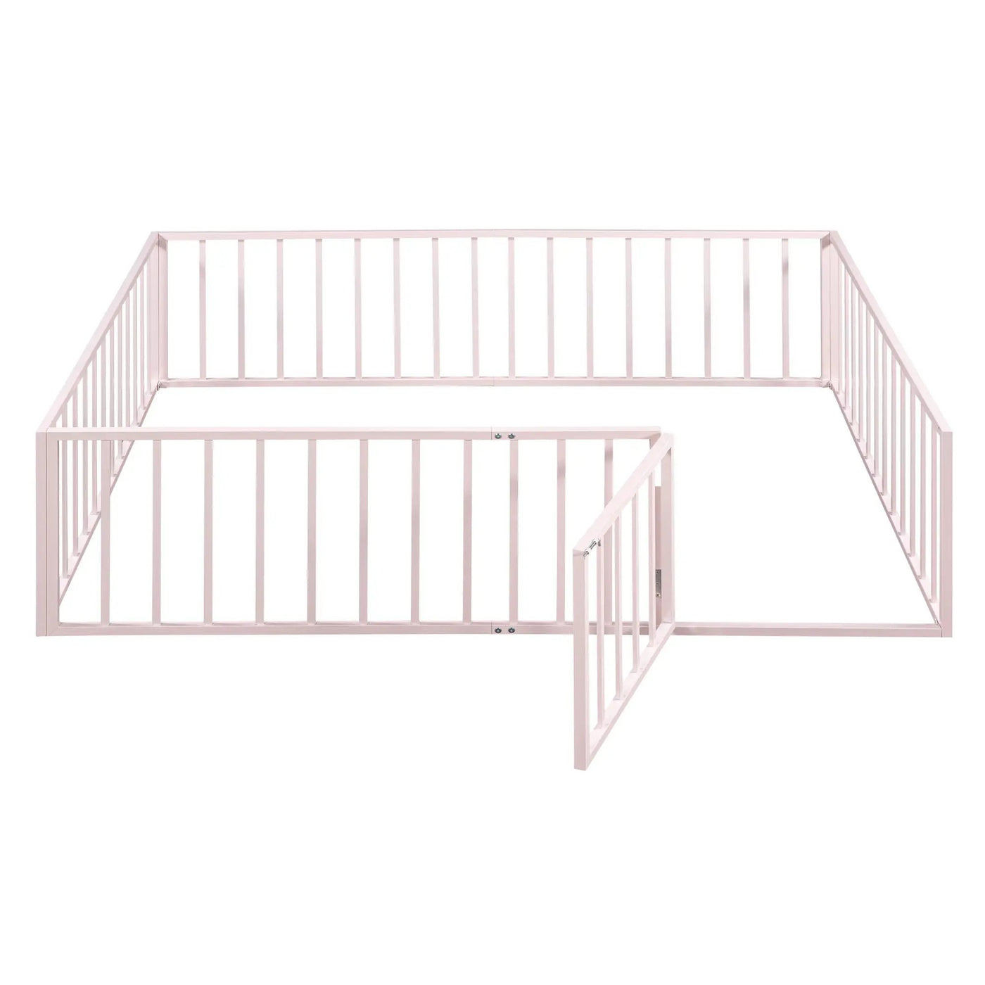 Metal Floor Bed Frame With Fence And Door by Unique Piece Furniture