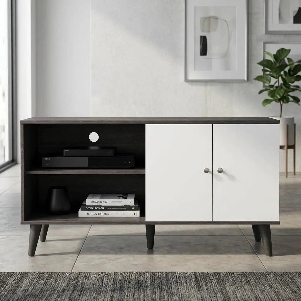 Amidon - TV Stand, With 2 Storage Shelves And 1 Cabinet by Unique Piece Furniture