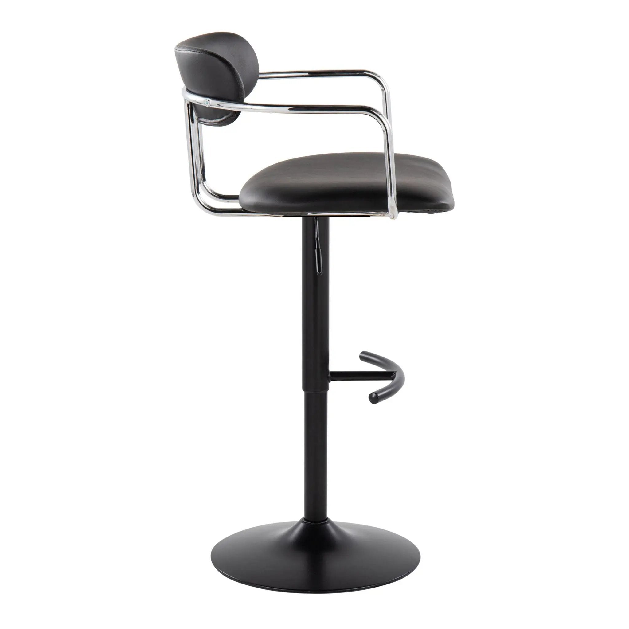Demi - Contemporary Adjustable Height Barstool With Swivel With Rounded T Footrest (Set of 2) by Unique Piece Furniture