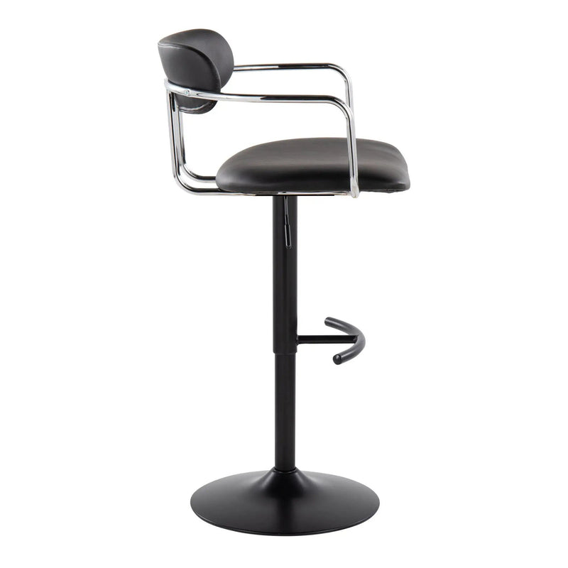 Demi - Contemporary Adjustable Height Barstool With Swivel With Rounded T Footrest (Set of 2) by Unique Piece Furniture