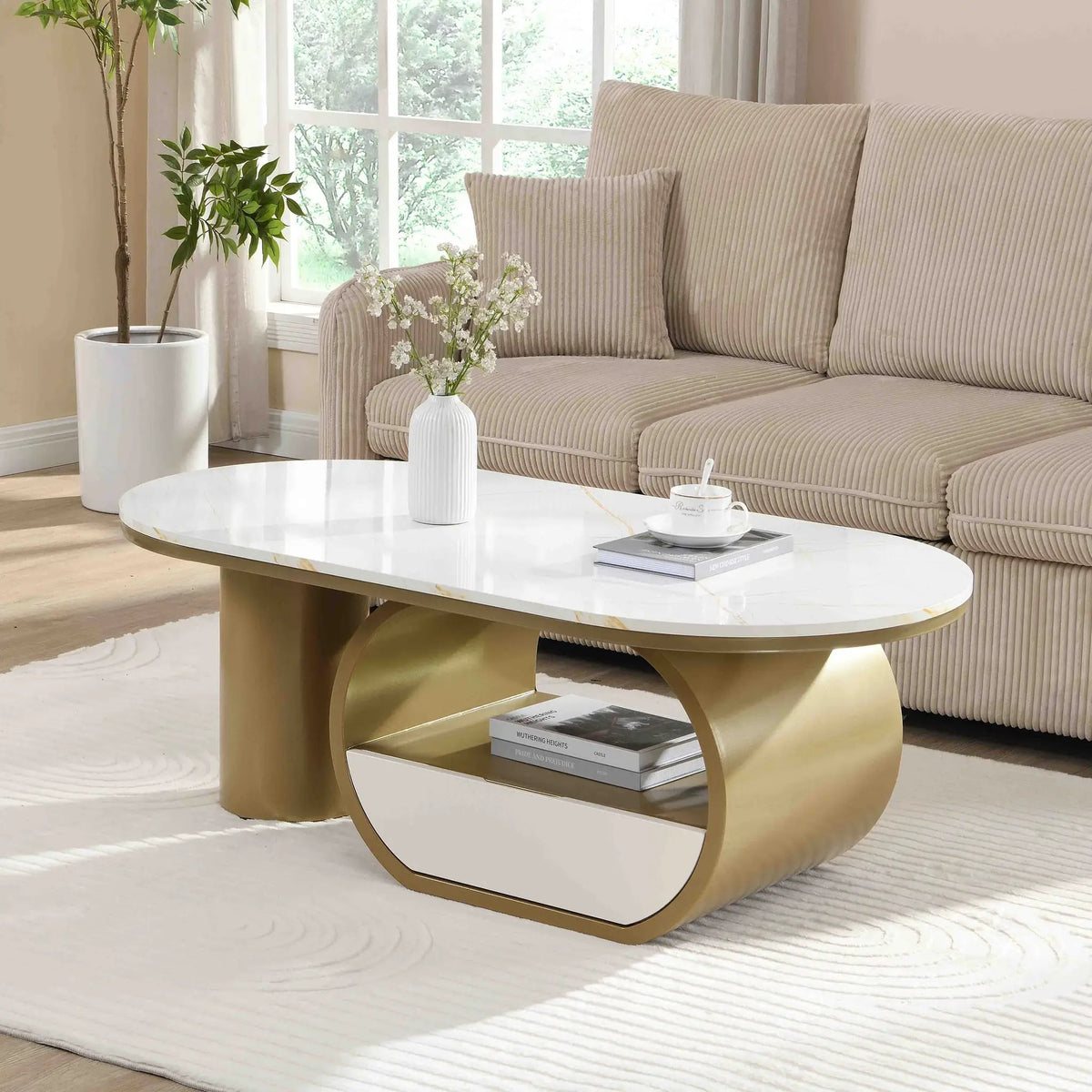Luxury Modern Oval Coffee Table by HouseOfZazla