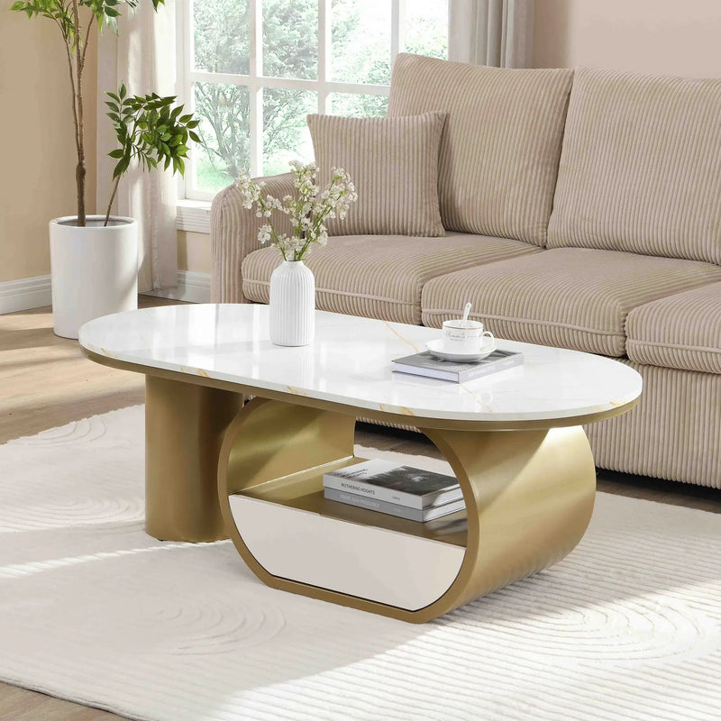Luxury Modern Oval Coffee Table by HouseOfZazla