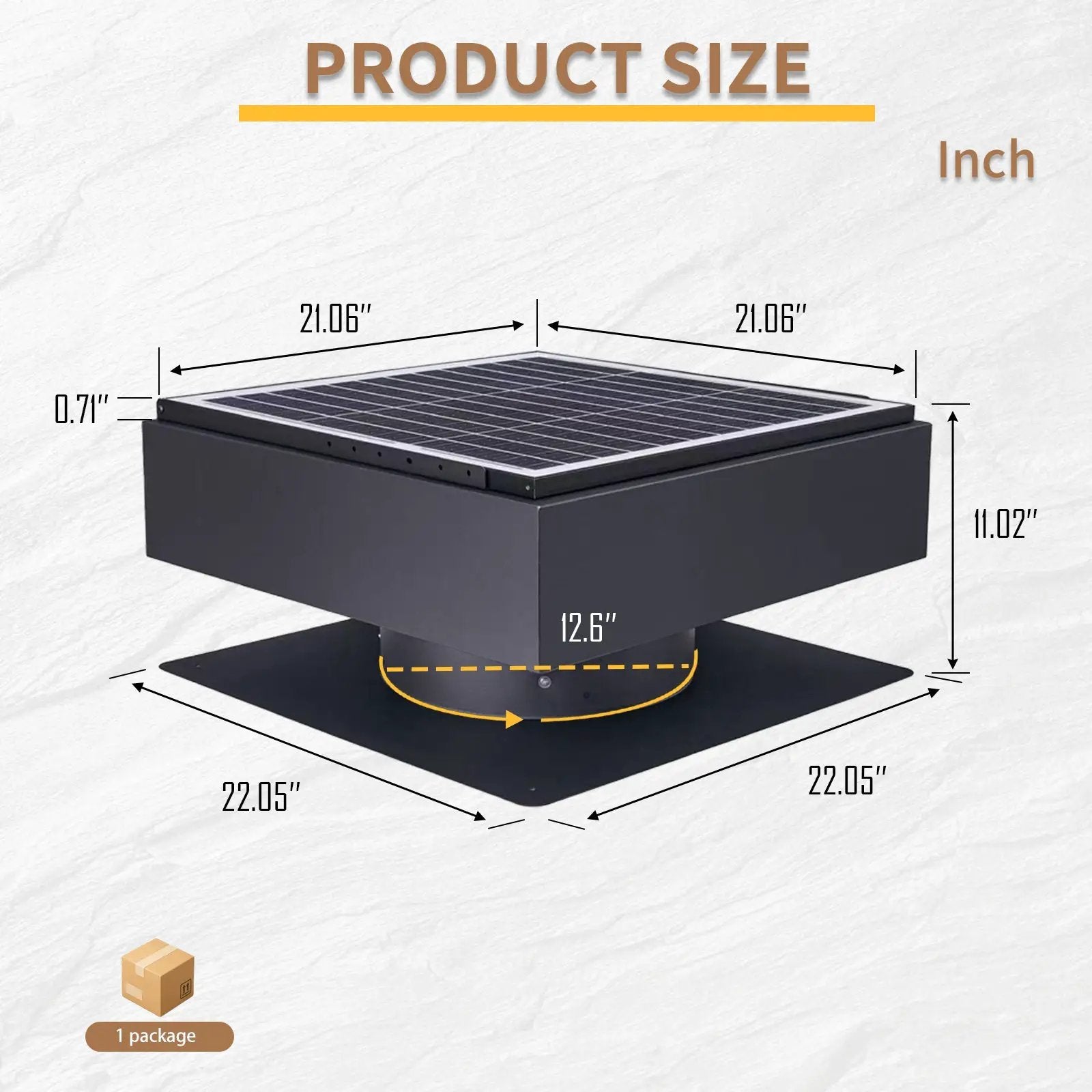 12" Solar Roof Vent Fan, 40W Dual Power Attic Exhaust Fan with Remote & Auto Start by HouseOfZazla