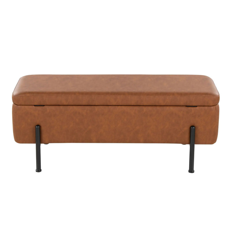 Daniella - Contemporary Storage Bench - Black / Camel by HouseOfZazla