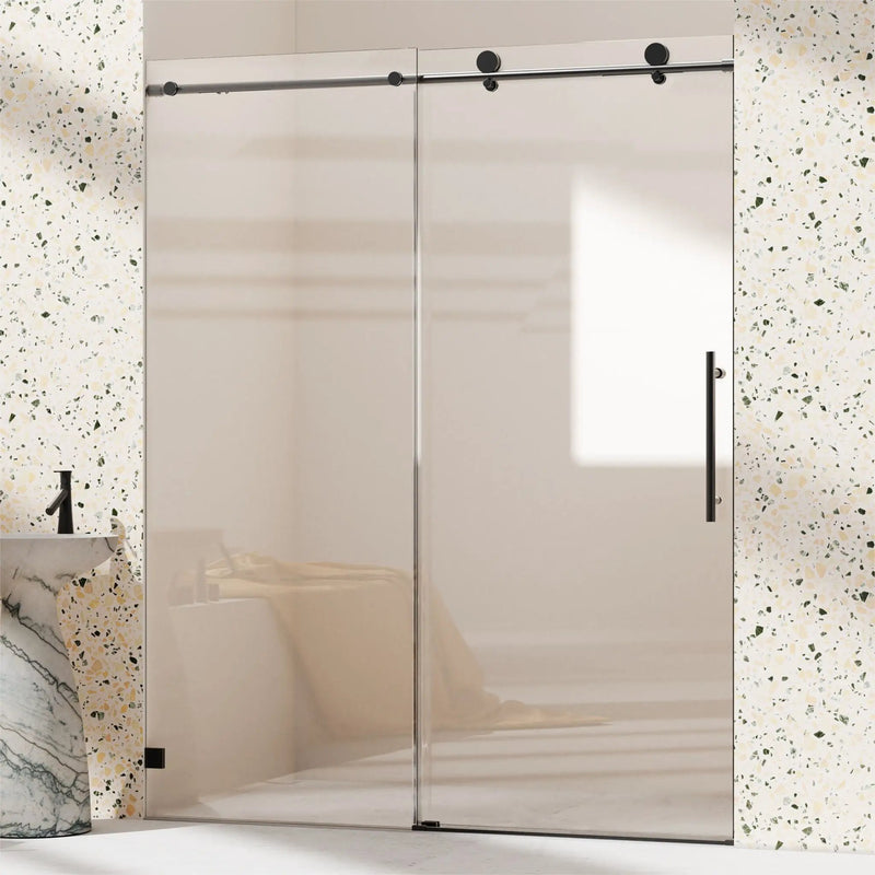 Frameless Single Sliding Soft Close Shower Doors, 5/16" Sgcc Tempered Glass by HouseOfZazla