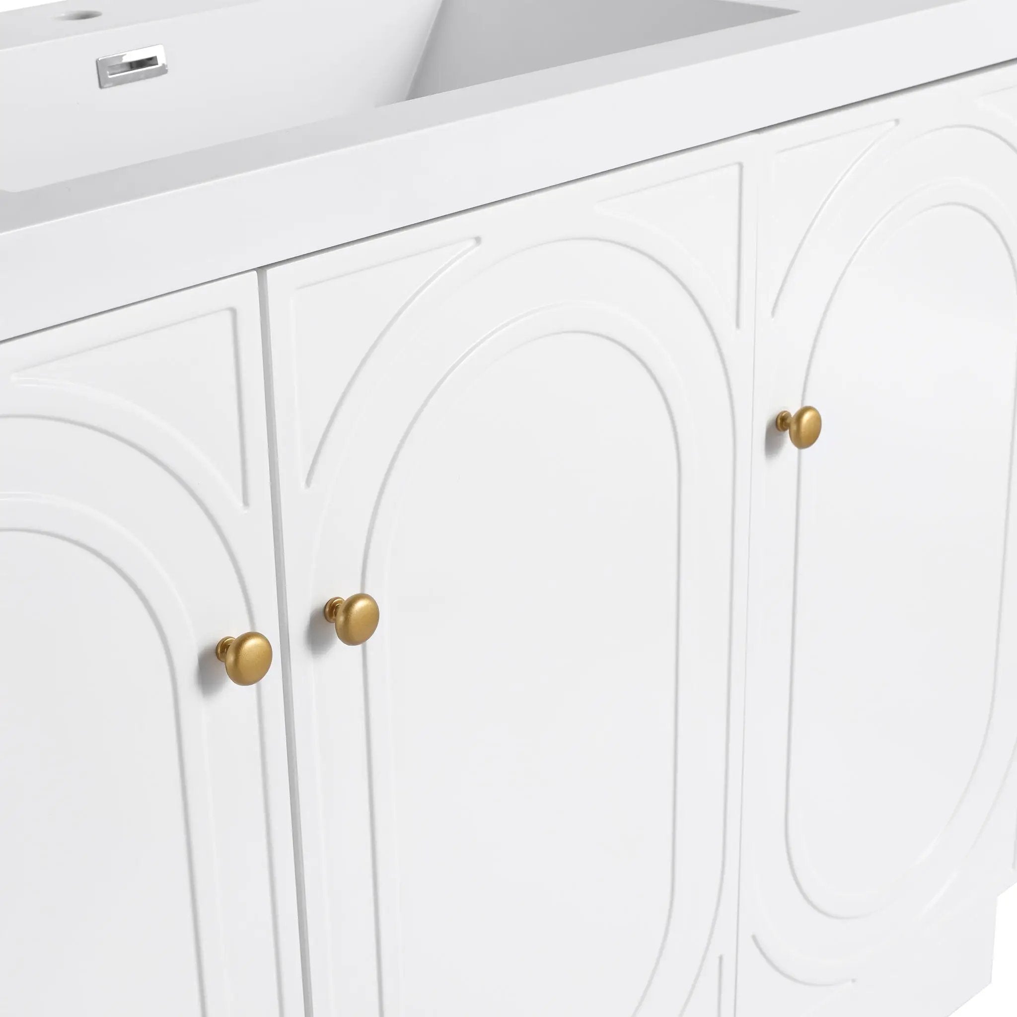Modern Freestanding Bathroom Vanity With Soft Close Cabinet Doors by HouseOfZazla